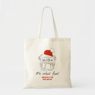 Bolsa Tote Natal com Bulldog Inglês