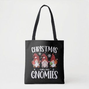 Bolsa Tote Natal Com Meus Gnomos Búfalo Xadrez Vermelho Gnome