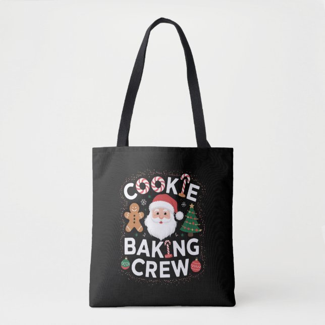 Bolsa Tote Natal Cookie Baking Crew Family Natal (Frente)