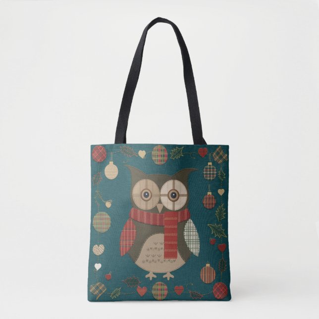 Bolsa Tote Natal da Coruja  (Frente)