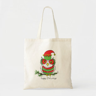 Bolsa Tote Natal da Coruja Fofo Divertido Feriado