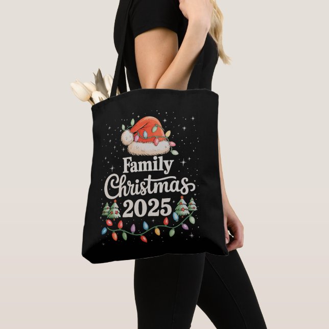 Bolsa Tote Natal da Família 2025 Feriado Xmas de Confiança (Close Up)