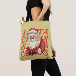 Bolsa Tote Natal da Mostarda Vermelha do Papai Noel, tradicio