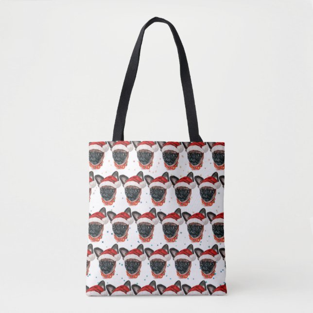 Bolsa Tote Natal da Raça de Cachorro Griffon de Bruxelas (Frente)