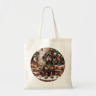 Bolsa Tote Natal Dachshund Dogs Elf