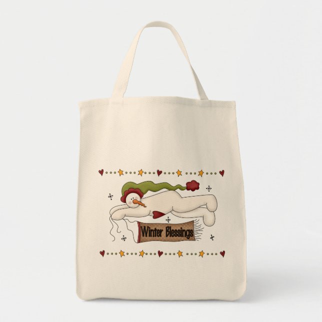 Bolsa Tote Natal das Bênçãos do Inverno (Frente)