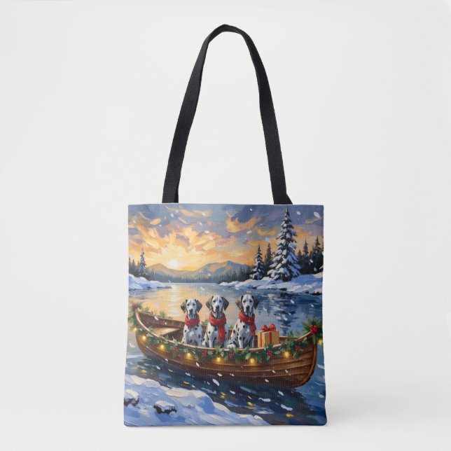 Bolsa Tote Natal de Barco Dalmata (Frente)