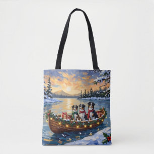 Bolsa Tote Natal de barco de Australian Shepherd Festa
