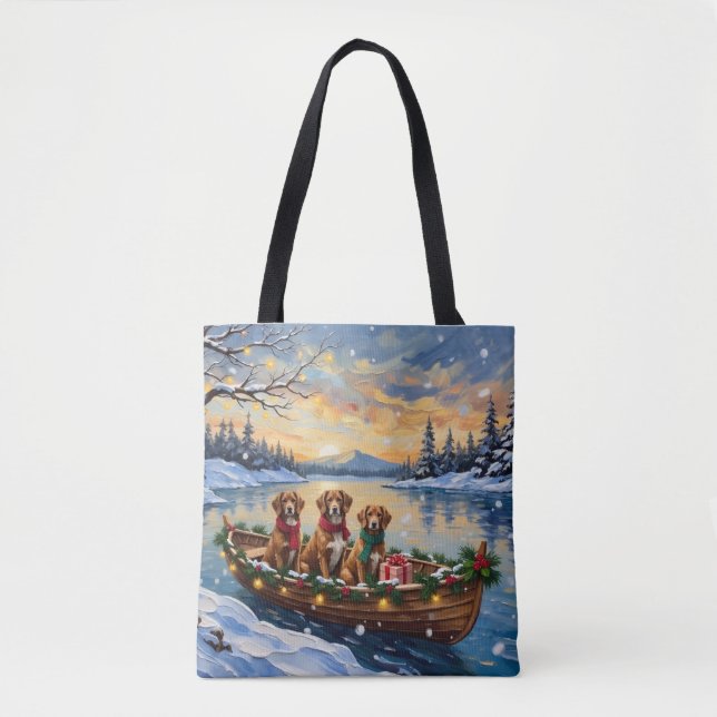Bolsa Tote Natal de Barco do Vizsla (Frente)