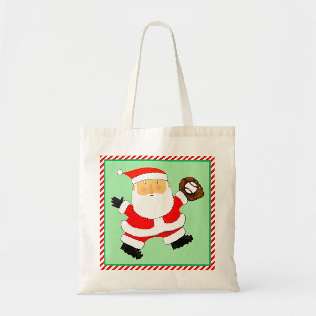 Bolsa Tote Natal de Basebol Feriado (Frente)