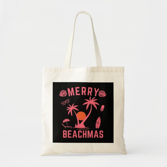 Bolsa Tote Natal De Beachmas feliz Em Julho (Frente)
