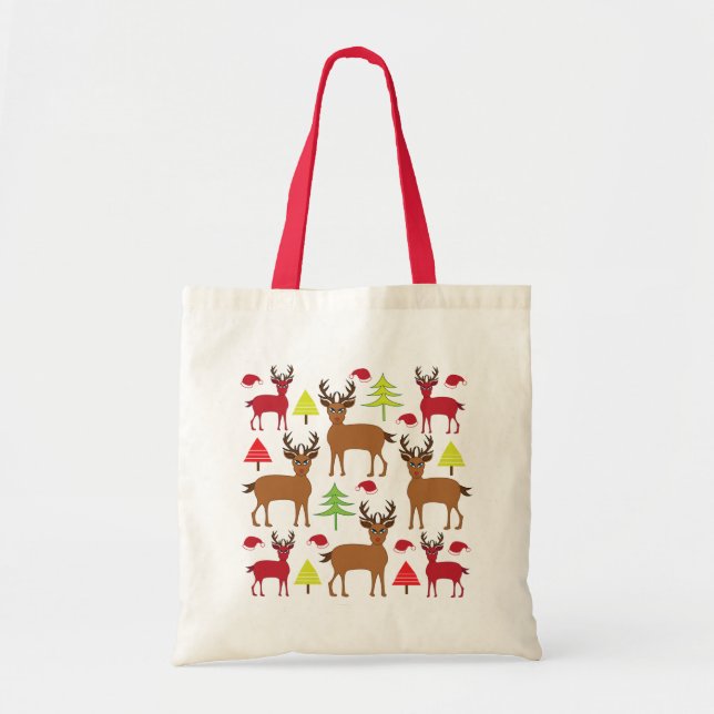 Bolsa Tote Natal Deer Festivo Natal (Frente)