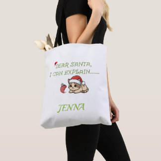 Bolsa Tote Natal Divertido de Gato Malandro