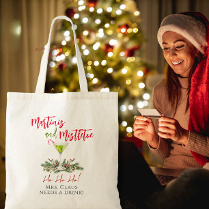 Bolsa Tote Natal Divertido Martini e Festas de Azevinho