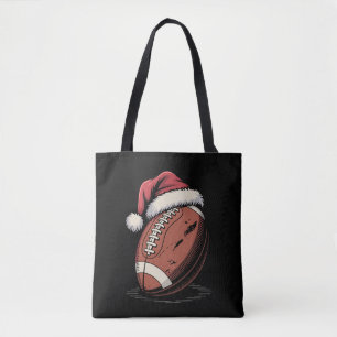 Bolsa Tote Natal do American Futebol Santa Hat Esportivo