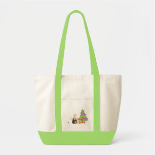 Bolsa Tote Natal do anjo do pinguim