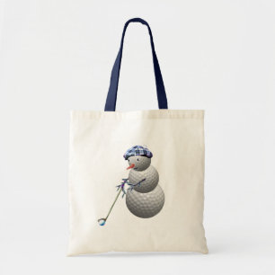 Bolsa Tote Natal do boneco de neve da bola de golfe