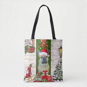 Bolsa Tote Natal do Buldogue Francês