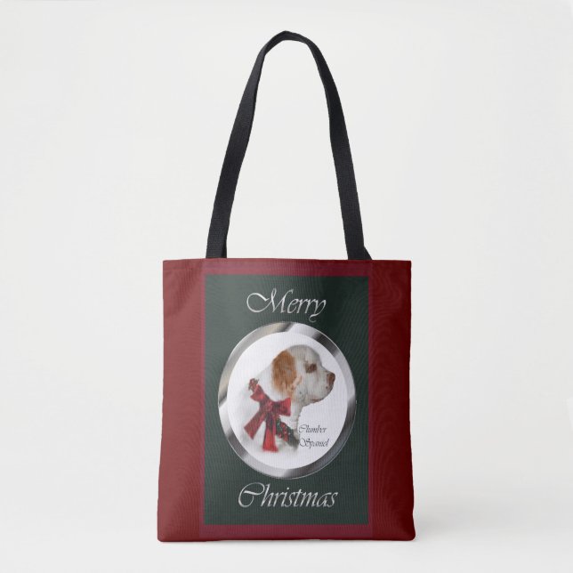 Bolsa Tote Natal do Clumber Spaniel (Frente)