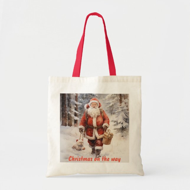 Bolsa Tote Natal do Papai Noel (Frente)