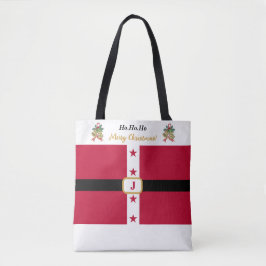 Bolsa Tote Natal do Papai Noel Branco e Vermelho Chic Persona