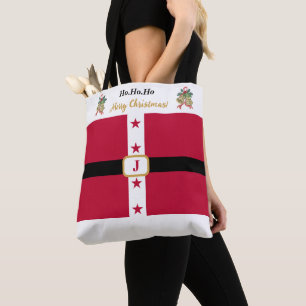 Bolsa Tote Natal do Papai Noel Branco e Vermelho Chic Persona