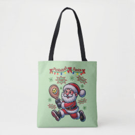 Bolsa Tote Natal do Pickleball Papai Noel