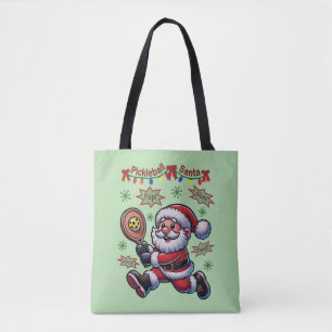 Bolsa Tote Natal do Pickleball Papai Noel