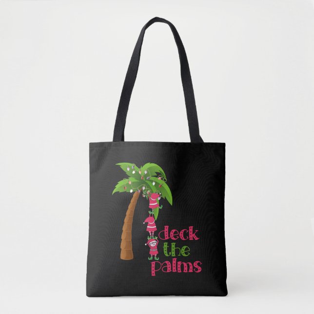 BOLSA TOTE NATAL DO PRAIA, SANTAS ELVES PALM (Frente)