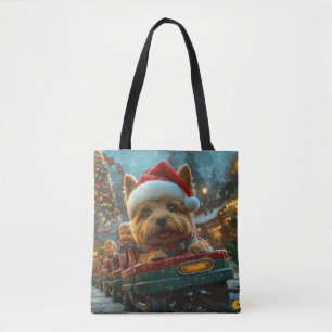 Bolsa Tote Natal do Rolador de Cachorros Terrier australiano