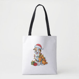 Bolsa Tote Natal do Santa Hat Eurasier Dog