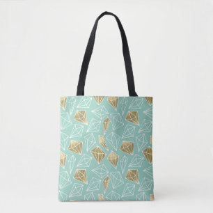 Bolsa Tote Natal dos Diamantes Dourados do Chic Mint