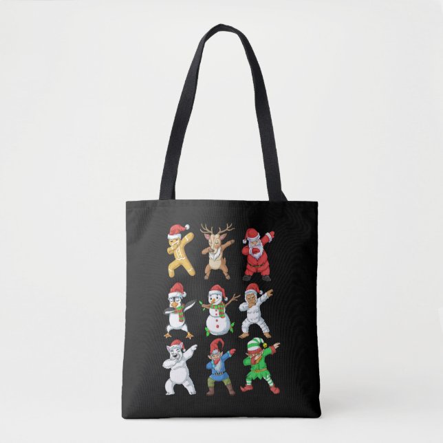 Bolsa Tote Natal dos Papais noeis Elf Amigos (Frente)