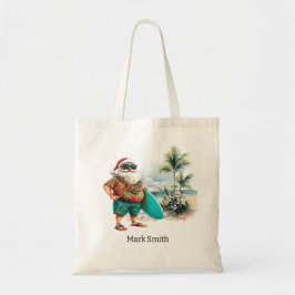 Bolsa Tote Natal em julho com Papai Noel em Praia