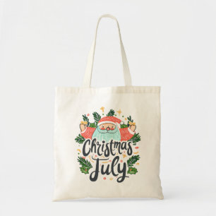 Bolsa Tote Natal em Julho Diversão e Design Festivo de Papai