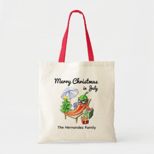 Bolsa Tote Natal em Julho Família Personalizada Camisa de Ver