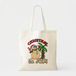 Bolsa Tote Natal em julho Snowman Sand Beach