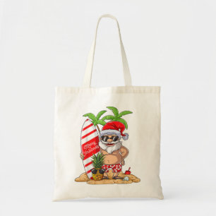 Bolsa Tote Natal em Papais noeis de julho Surf de Verão do Ha
