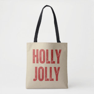 Bolsa Tote Natal Familiar Retro Alegre Correspondente