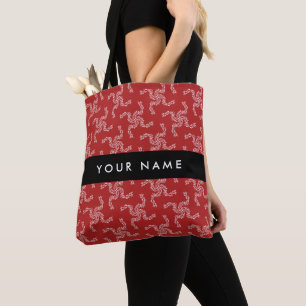 Bolsa Tote Natal Garland, Red, Seu nome, Personalize