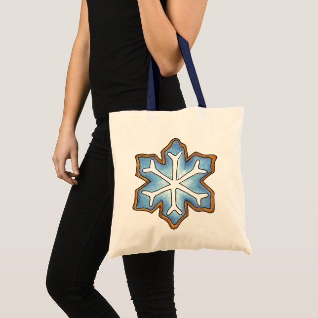 Bolsa Tote Natal Hanukkah Winter Snowflake Cookie Snow (Frente (produto))