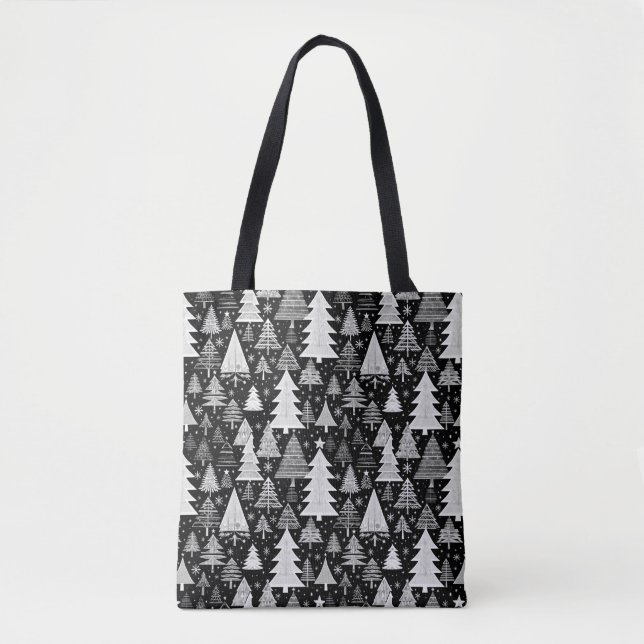 Bolsa Tote Natal monocromático (Frente)