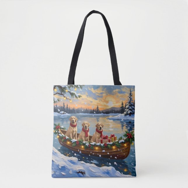 Bolsa Tote Natal no barco do Labrador Retriever (Frente)