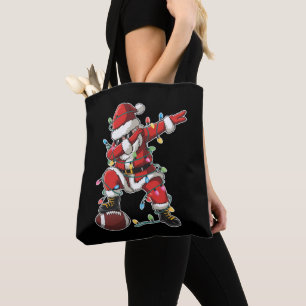 Bolsa Tote Natal Papai Noel Dabbing Futebolista Xmas Futebol