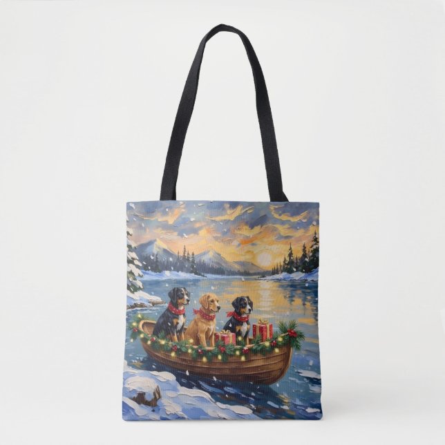 Bolsa Tote Natal Papillon no Barco de Férias (Frente)