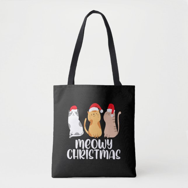 Bolsa Tote Natal para gatos - Meow Christmas X-Mas (Frente)