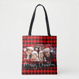 Bolsa Tote Natal Personalizado da Xadrez Buffalo Grunge
