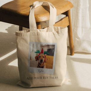 Bolsa Tote Natal Personalizado Foto do Cão de Estimação