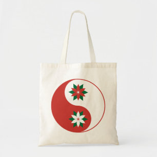 Bolsa Tote Natal Poinsettia Yin Yang