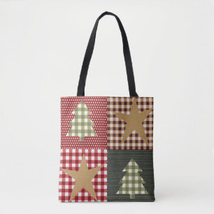 Bolsa Tote Natal primitivo rústico do país